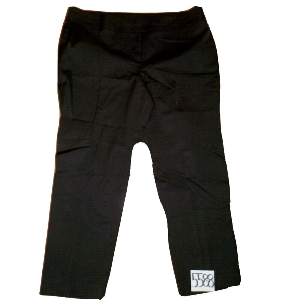 Talbots Shiny Black Cropped Pants Capris Sleek Womens (36 x 26)